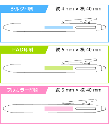 名入れボールペン｜フリクションボール2　0.38mmの印刷範囲